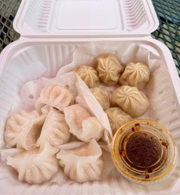 Shrimp dumplings and soup dumplings
