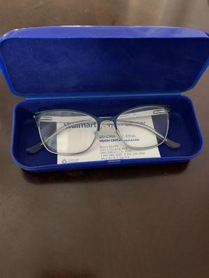 Blue Tinted Prescription Eyeglasses with Walmart Blue Case. $230.00.