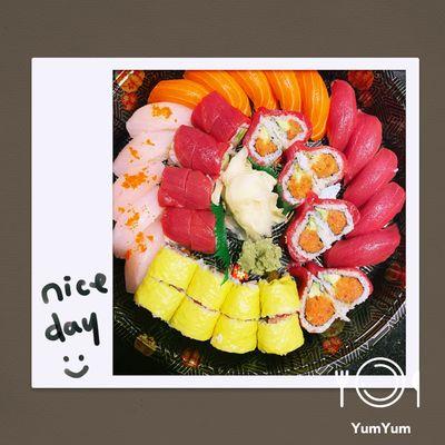 Tuna sushi, salmon sushi, sweet heart roll, rich boss, iron 3