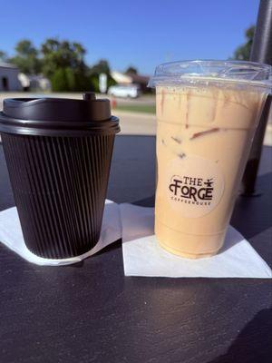 The Forge Latte and an Iced coffee
