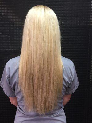 Highlights plus color on long hair ...no damage