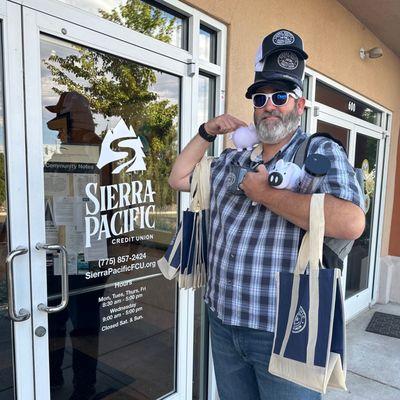 Director of Operations John D. always goes above and beyond, even when promoting our new brand!