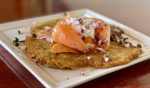 Smoked Salmon potato pancakes