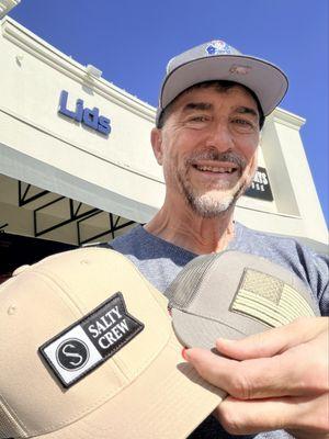 Yeah! The Rev left with two terrific ball caps to add to his collection today!