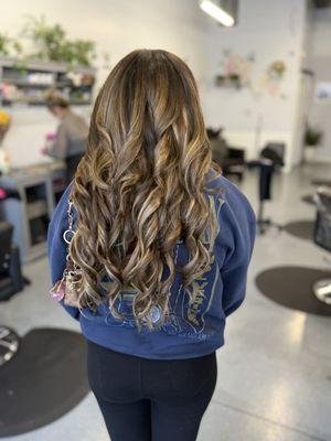 Wash, Blow Dry, add Clip In Extensions and undone curls for an evening event