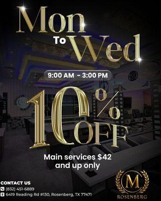 10% OFF at Milano Nails Rosenberg!
Treat yourself to beautiful nails and a little extra savings!
Enjoy 10% OFF when you book any of our m