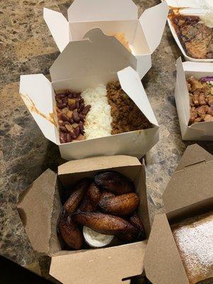La Wa Wa's Valentine's Day Menu: maduros & picadillo.