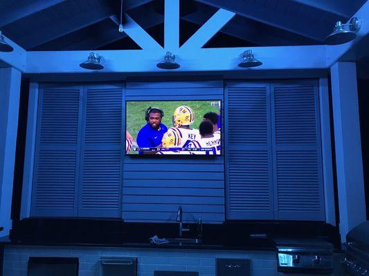 This is an outdoor kitchen Case wired and installed all of the lights on.