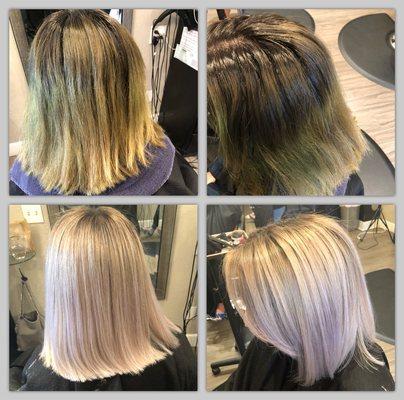 Color correction, foilayage, highlights, balayage