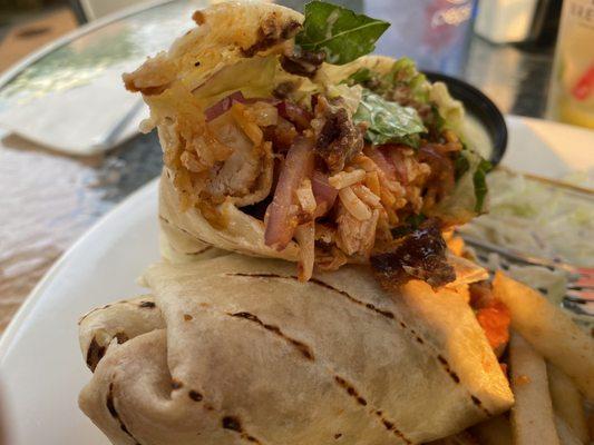 Half of my buffalo chicken wrap. SO GOOD