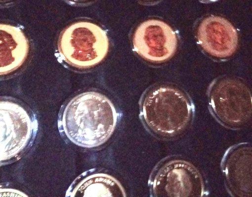 $ pres.coins Wash. to JFK, but NO AndrewJackson 124 coins (S)pfs R uncerculated. 4 per pres. s(proof) D&P, 1 Looks 24k plated Idk. Offer?