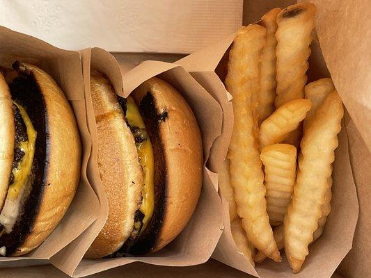 Teri and regular cheeseburger + fries