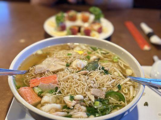 Egg Noodles Seafood Pho