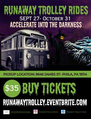 Buy Tickets at runawaytrolley.eventbrite.com