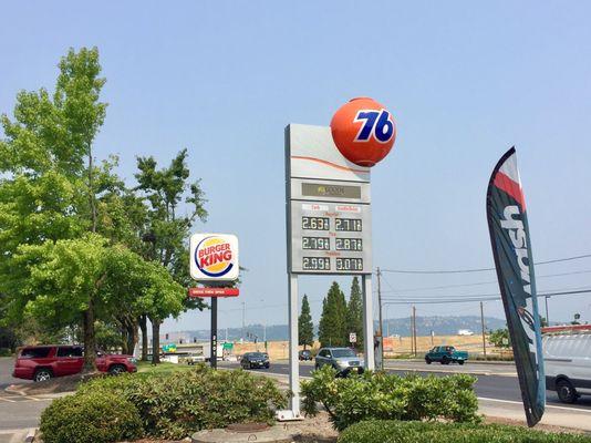 Right off the highway, next to BK.