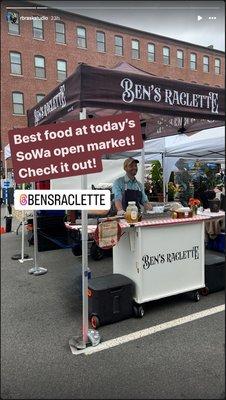 Ben's Raclette at SoWa, Boston