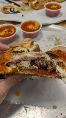 Meat lovers calzones