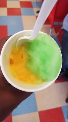 Peach and green apple. ..yum!