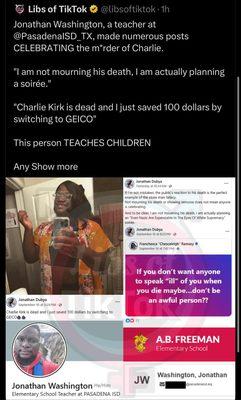 The photo speaks for itself. This is one of their teachers as of September 10, 2025.