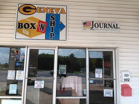 Signs over our store front.