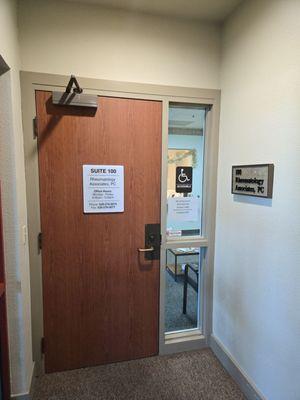 Front door entrance of suite.