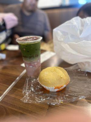 Mango custard roll Strawberry Matcha