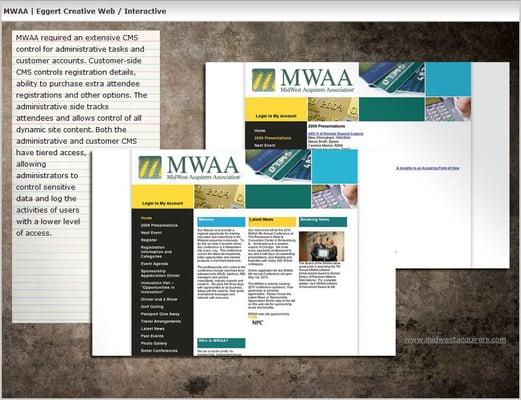 MWAA required an extensive CMS control for administrative tasks and customer accounts. Customer-side CMS controls registration.
