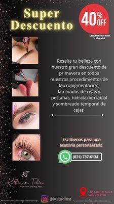 Oferta del 40% de descuento hasta abril 20, 2024.
A month of 40% off. March 20 to April 20, 2024.