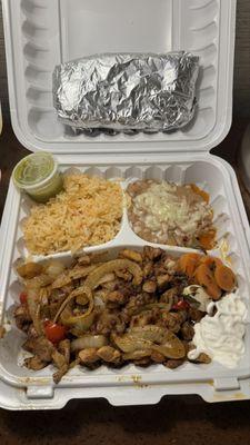 Chicken fajita plate