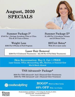 August 2020 Specials