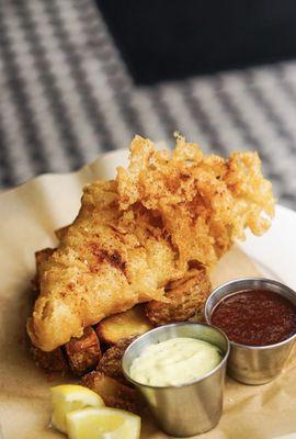 Cod Damn Fish and chips