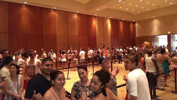 The Jackify Group of 100+ being ID'd and wristbanded for expedited, complimentary entry into Rehab at Hard Rock.