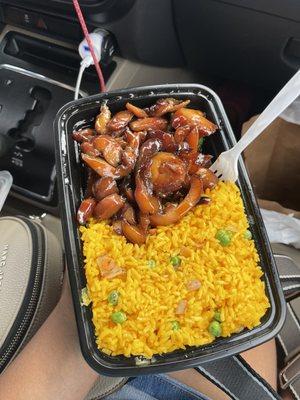 Bourbon chicken combo