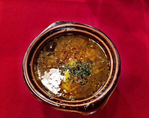 Meat Solyanka - the best soup on the menu!