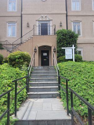 Front of the new office building