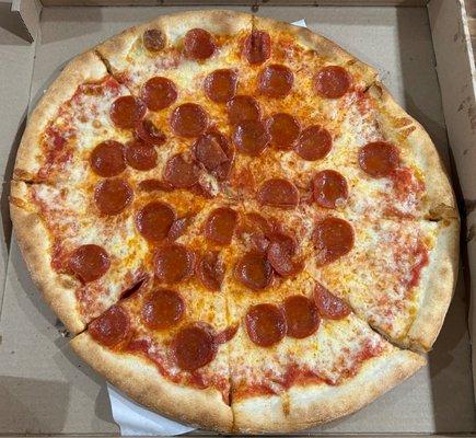 Pepperoni Cheese Pizza well done