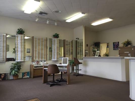 His office waiting room, half his office is for his eye practice, and the other half is for his brothers dental practice.