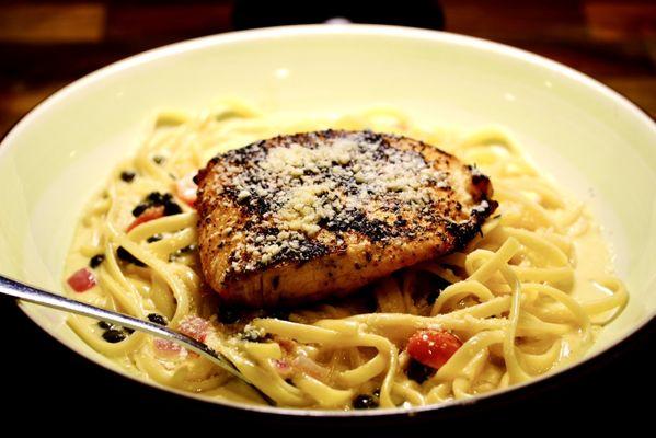 Blackened salmon piccata