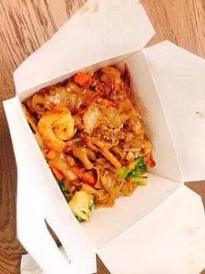 Pad See Ew with Prawns