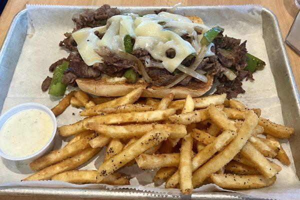 Philly Cheesesteak with fries. Great fries.