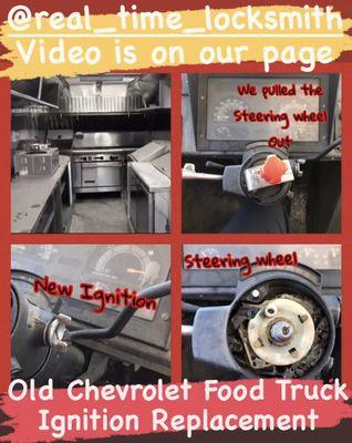 An old Chevrolet food truck ignition replacement on the spot.