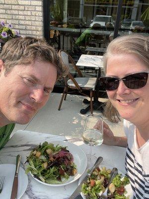 On a date.... GREAT BURGER! And the smoked peach margarita rox...