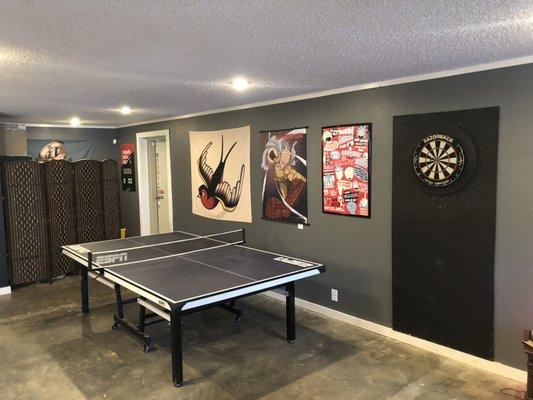 Ping pong and Dart board for our awesome customers