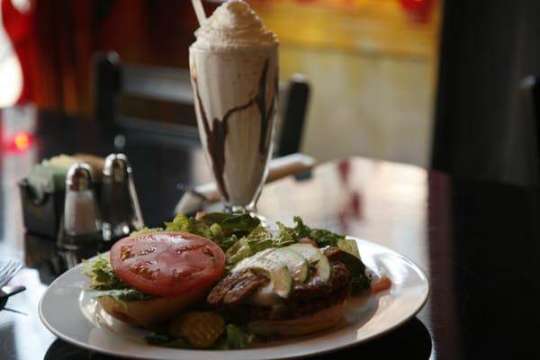 New Hannibal Burger (vegan in this case) and vanilla milkshake for desert!