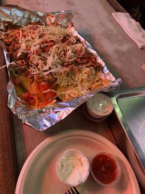 South-West Chicken Nachos. Delicious!