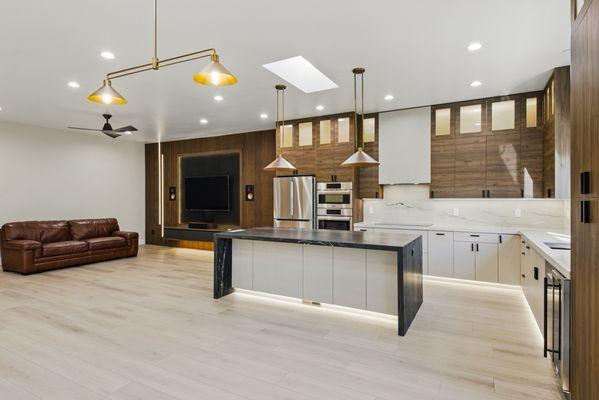 Kitchen cabinets and media console