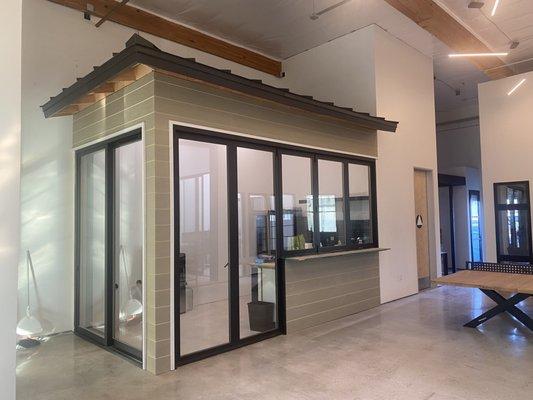 La Cantina folding door/ window combo OC showroom