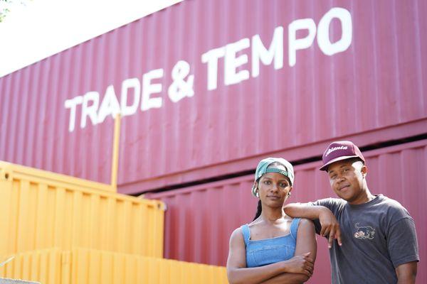 Owner Toni Williams and partner Qamra Clarke welcoming Trade & Tempo to the neighborhood.