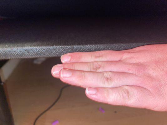 Completely different from the base I was presented to lay on in store, hand for reference on how thin the base is .