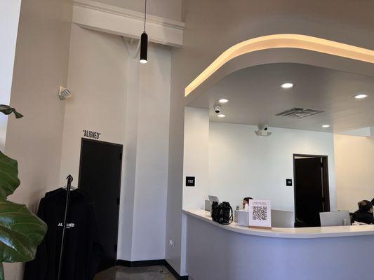 Front desk leading into The Alined Clinic- Houston